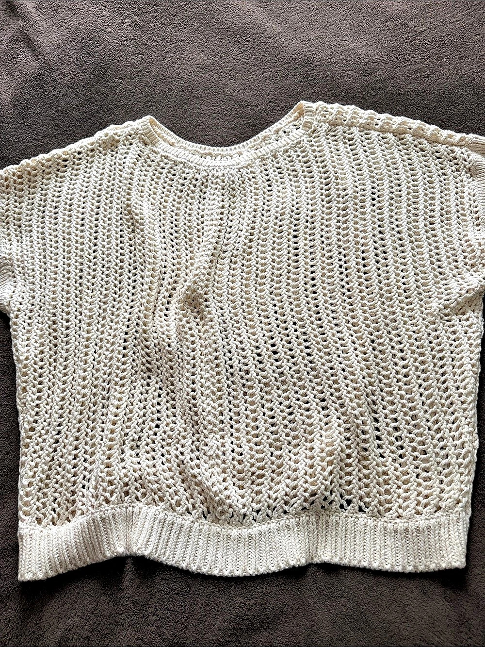 We The Free Open Knit Sweater Cream XL Like New